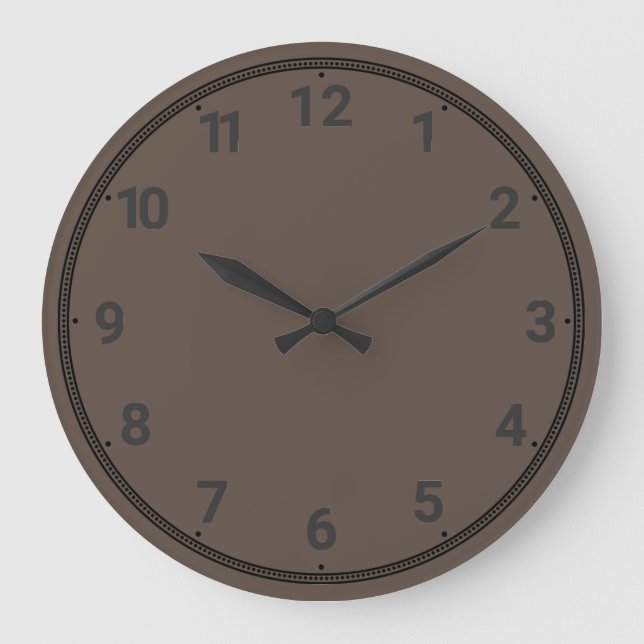 Chocolate brown background large clock (Front)