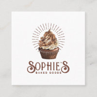 Chocolate Brown Baker Bakery Cupcake Logo 