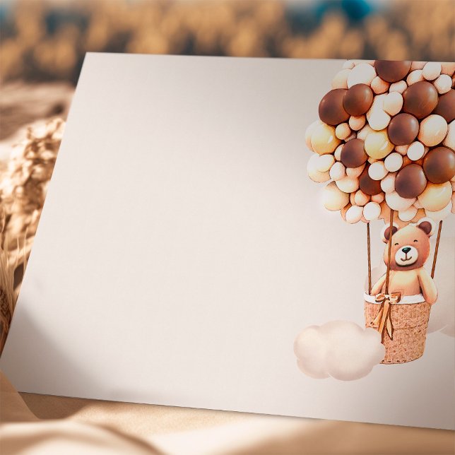 Chocolate Brown Bear Balloons Blank Enclosure Card (Creator Uploaded)