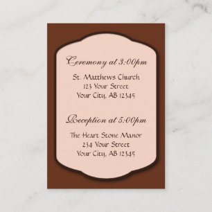 Chocolate Brown & Beige Guest Reference Cards