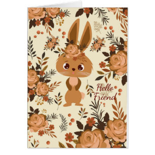 chocolate brown bunny floral