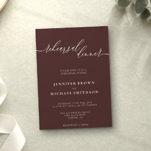 Chocolate Brown Celebration Rehearsal Dinner Invitation