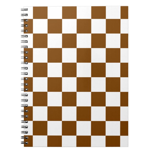 Chocolate Brown Checks Notebook (Front)