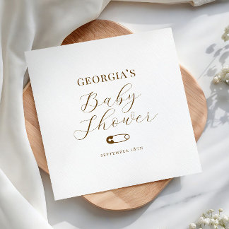 Chocolate Brown Chic Baby Shower Napkin