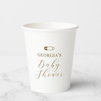 Chocolate Brown Chic Baby Shower Paper Cups