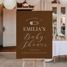 Chocolate Brown Chic Baby Shower Welcome Sign