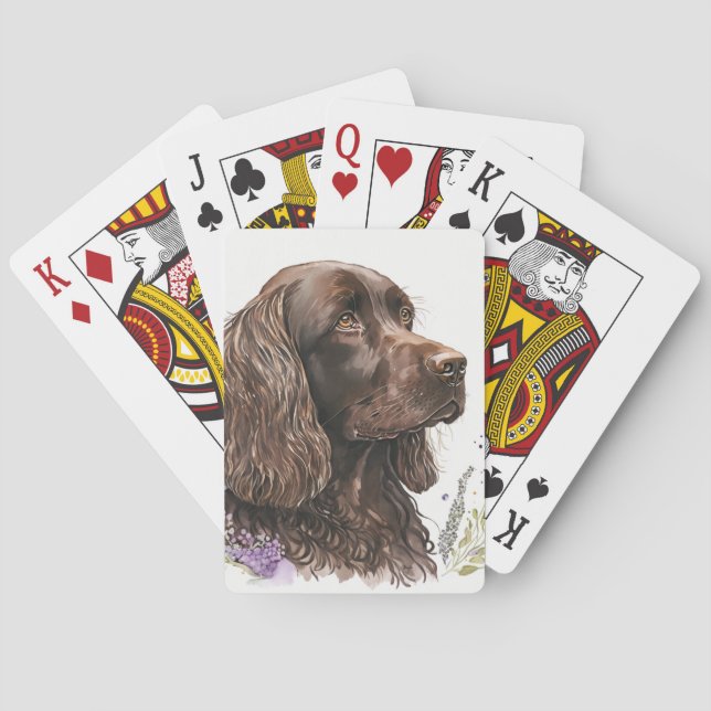 Chocolate Brown Cocker Spaniel Playing Cards (Back)