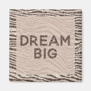 Chocolate Brown Cream Blush Zebra Glitter Dream Ma Magnet