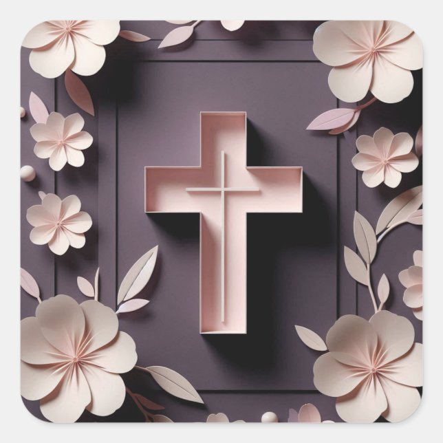 Chocolate Brown Cross Sticker Ai design  (Front)