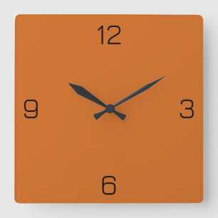 Chocolate Brown D2691E Colour - Option to Add Name Square Wall Clock