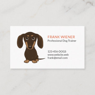 Chocolate Brown Dachshund   Cute Doxie Cartoon Dog Business Card
