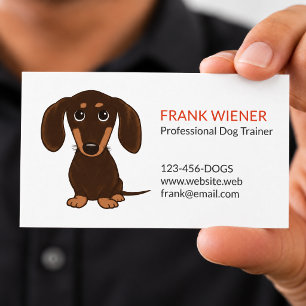 Chocolate Brown Dachshund Cute Doxie Cartoon Dog Business Card