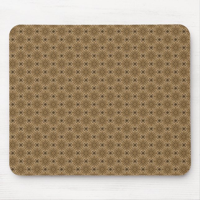 Chocolate Brown Elegant Circles Mousepad (Front)