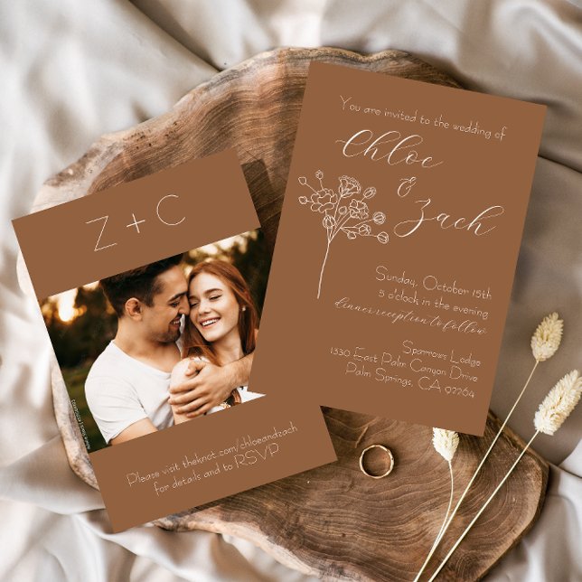 Chocolate Brown Fall Wedding Invitation (Creator Uploaded)