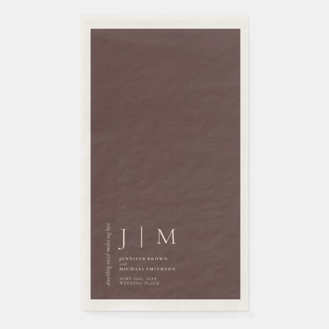 Chocolate Brown Formal Event Wedding Napkin (Front)