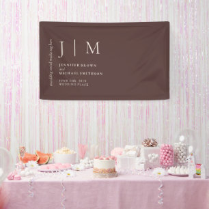 Chocolate Brown Formal Modern Event Photo Wedding Banner