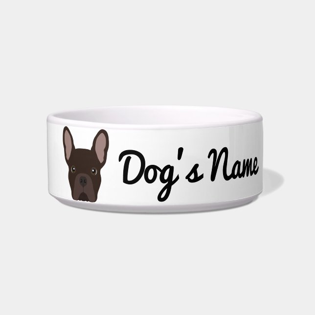 Chocolate Brown French Bulldog Bowl (Front)