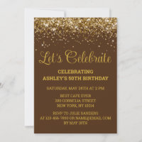 Chocolate Brown & Gold Glitter 50th Birthday Party