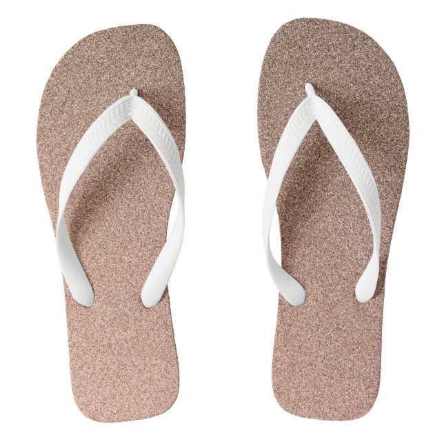 Chocolate Brown Gradient Glitters, Pair of Flip Flops (Footbed)