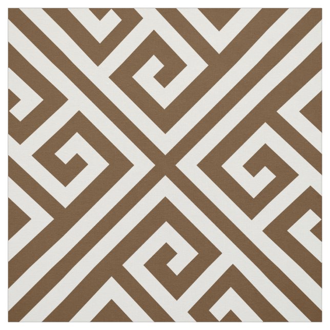 Chocolate Brown Greek Key Large Scale Fabric (Swatch)
