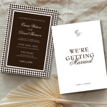 Chocolate Brown Harlequin Border Wedding