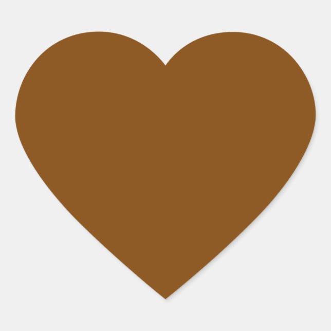 Chocolate Brown Heart Sticker (Front)