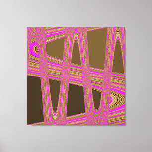 Chocolate Brown Hot Pink Modern Abstract Wave Canvas Print