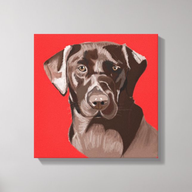 Chocolate Brown Labrador Canvas Print (Front)