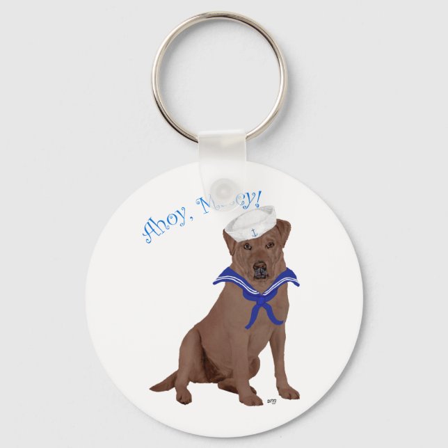Chocolate Brown Labrador Retriever Key Ring (Front)