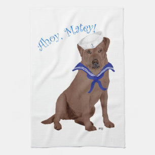 Chocolate Brown Labrador Retriever Tea Towel