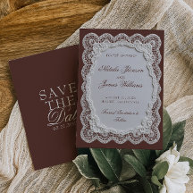 Chocolate Brown Lace Doily Old Money Wedding