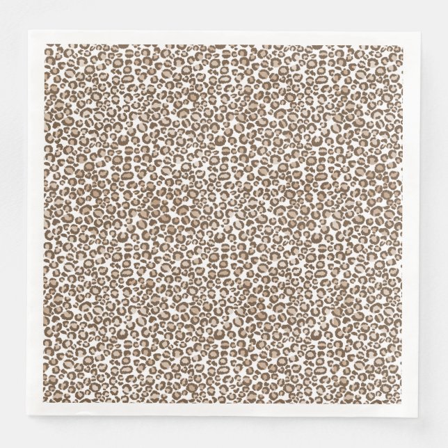 Chocolate Brown Leopard Print Napkin (Front)