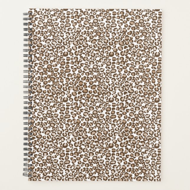 Chocolate Brown Leopard Print Planner (Front)