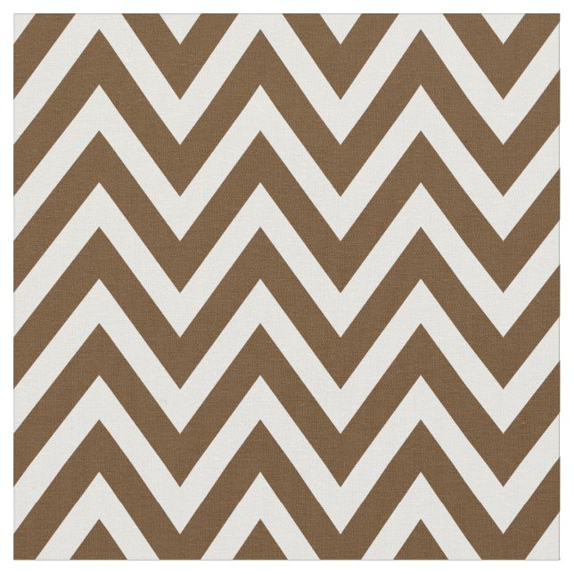 Chocolate Brown Modern Chevron Stripes Fabric (Close Up)