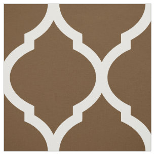 Chocolate Brown Moroccan Quatrefoil Large Scale Fabric