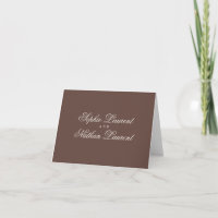 Chocolate Brown Old Money Wedding Thank You Card