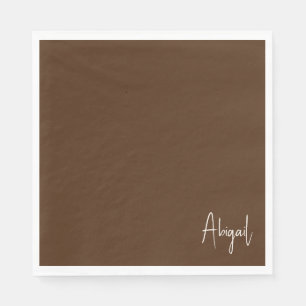 Chocolate Brown  Personalised Shower  Napkin