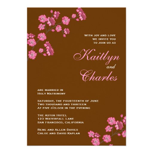 Pink And Brown Wedding Invitations 10