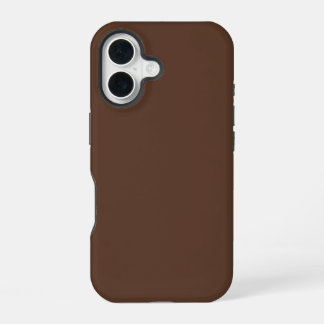 Chocolate Brown Plain Solid Colour iPhone 16 Case