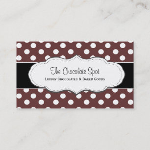 Chocolate Brown Polka Dot Business Cards