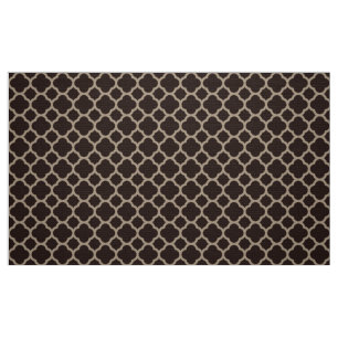Chocolate Brown Quatrefoil Pattern Fabric