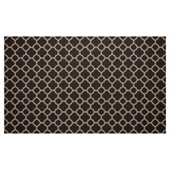 Chocolate Brown Quatrefoil Pattern Fabric (Fat Quarter)