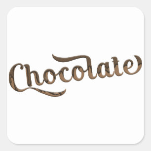 Chocolate Brown Retro Type Party Packaging Square Sticker