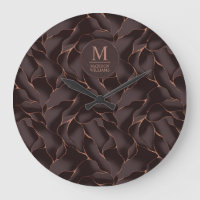 Chocolate Brown & Rose Gold Abstract Wave Pattern