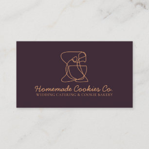 Chocolate Brown Simple Homemade Food Bakery Cook Business Card