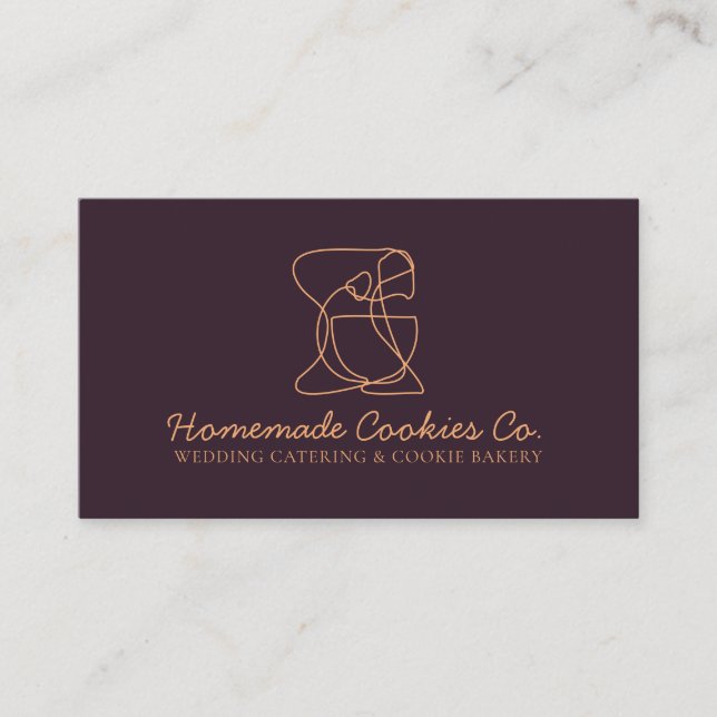Chocolate Brown Simple Homemade Food Bakery Cook Business Card (Front)