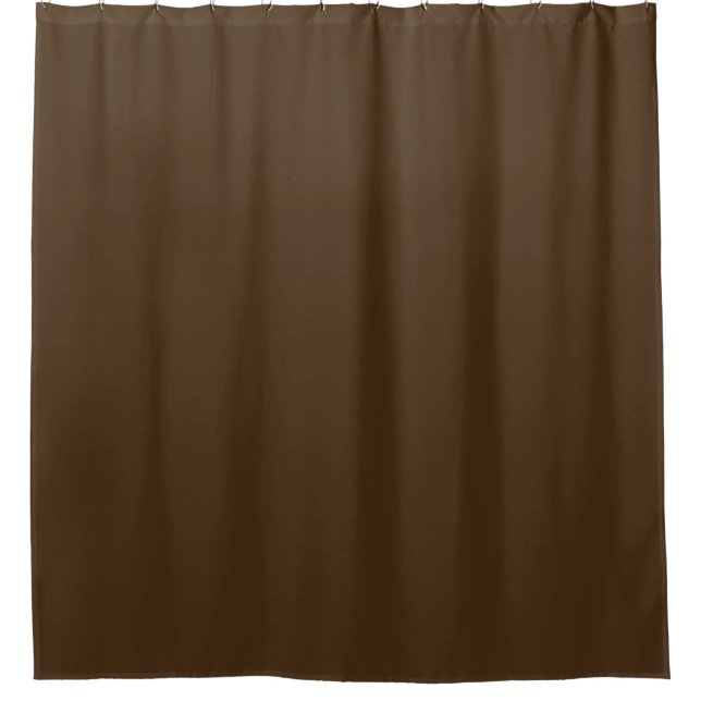Chocolate Brown Solid Colour Personalised Custom Shower Curtain (Front)