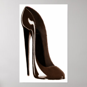 Chocolate Brown Stiletto Shoe Print
