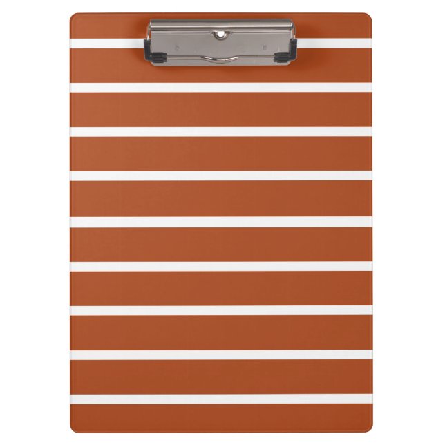 Chocolate Brown Stripes Design  Clipboard (Front)