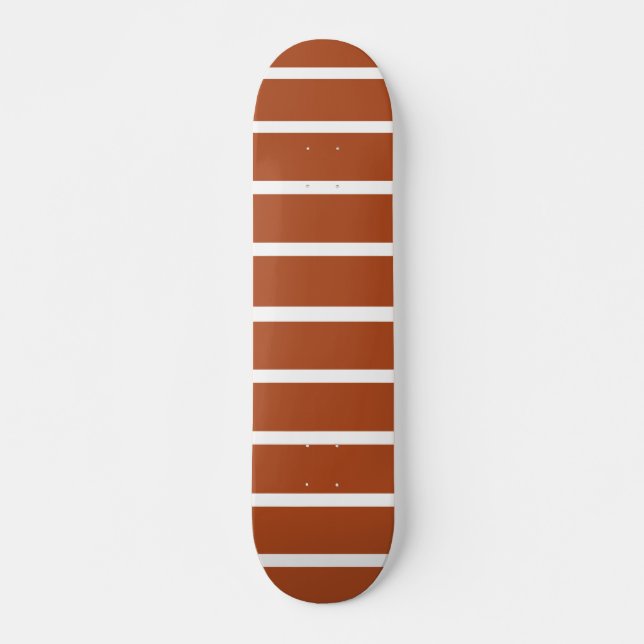 Chocolate Brown Stripes Design  Skateboard (Front)